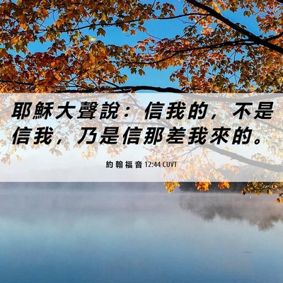 Picture 06 - 約 翰 福 音 12:44 CUVT - 耶 穌 大 聲 說 ： 信 我 的 ， 不 是 - Bible Verse Picture