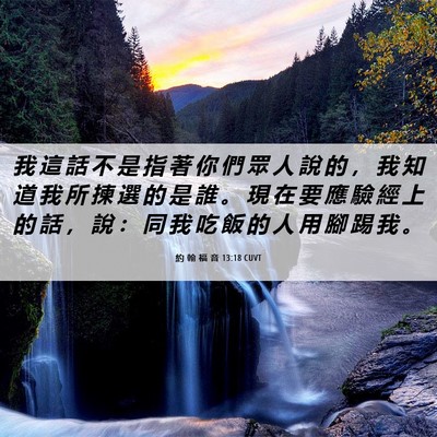 Picture 06 - 約 翰 福 音 13:18 CUVT - 我 這 話 不 是 指 著 你 們 眾 人 說 - Bible Verse Picture