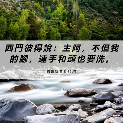 Picture 06 - 約 翰 福 音 13:9 CUVT - 西 門 彼 得 說 ： 主 阿 ， 不 但 我 - Bible Verse Picture
