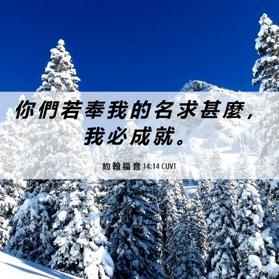Picture 06 - 約 翰 福 音 14:14 CUVT - 你 們 若 奉 我 的 名 求 甚 麼 ， 我 - Bible Verse Picture