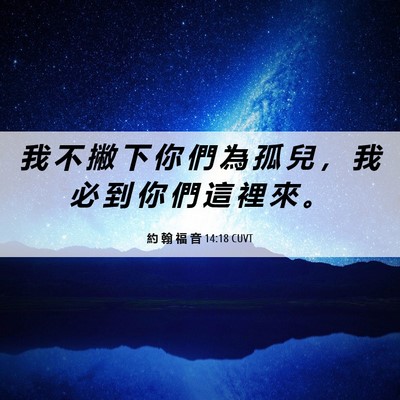 Picture 06 - 約 翰 福 音 14:18 CUVT - 我 不 撇 下 你 們 為 孤 兒 ， 我 必 - Bible Verse Picture