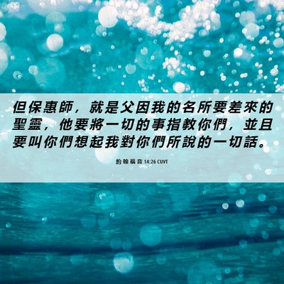 Picture 06 - 約 翰 福 音 14:26 CUVT - 但 保 惠 師 ， 就 是 父 因 我 的 名 - Bible Verse Picture