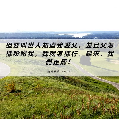 Picture 06 - 約 翰 福 音 14:31 CUVT - 但 要 叫 世 人 知 道 我 愛 父 ， 並 - Bible Verse Picture