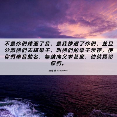 Picture 06 - 約 翰 福 音 15:16 CUVT - 不 是 你 們 揀 選 了 我 ， 是 我 揀 - Bible Verse Picture