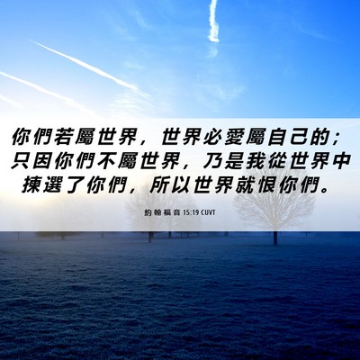 Picture 06 - 約 翰 福 音 15:19 CUVT - 你 們 若 屬 世 界 ， 世 界 必 愛 屬 - Bible Verse Picture