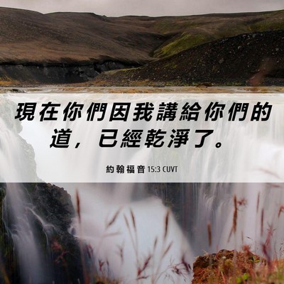 Picture 06 - 約 翰 福 音 15:3 CUVT - 現 在 你 們 因 我 講 給 你 們 的 道 - Bible Verse Picture