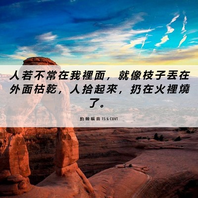 Picture 06 - 約 翰 福 音 15:6 CUVT - 人 若 不 常 在 我 裡 面 ， 就 像 枝 - Bible Verse Picture