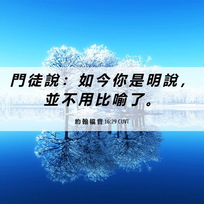 Picture 06 - 約 翰 福 音 16:29 CUVT - 門 徒 說 ： 如 今 你 是 明 說 ， 並 - Bible Verse Picture