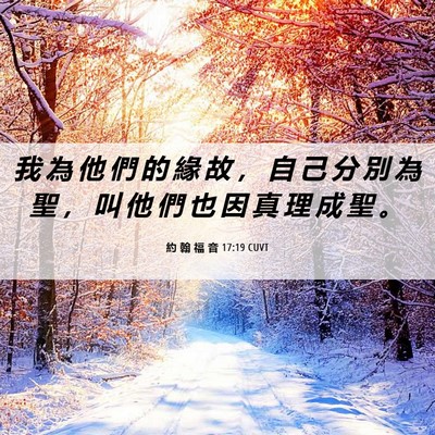 Picture 06 - 約 翰 福 音 17:19 CUVT - 我 為 他 們 的 緣 故 ， 自 己 分 別 - Bible Verse Picture