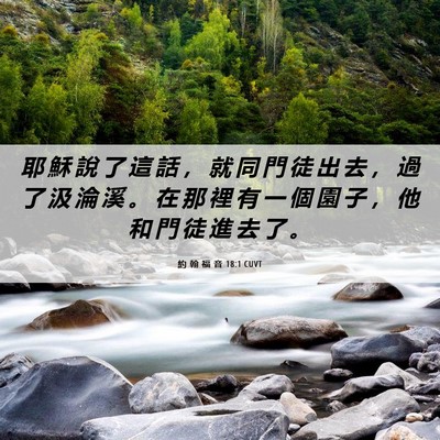 Picture 06 - 約 翰 福 音 18:1 CUVT - 耶 穌 說 了 這 話 ， 就 同 門 徒 出 - Bible Verse Picture