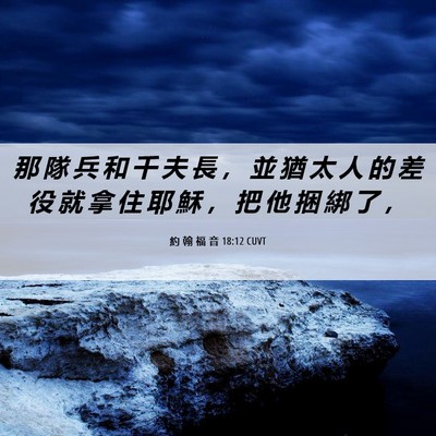 Picture 06 - 約 翰 福 音 18:12 CUVT - 那 隊 兵 和 千 夫 長 ， 並 猶 太 人 - Bible Verse Picture