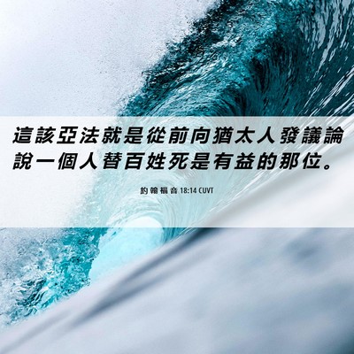Picture 06 - 約 翰 福 音 18:14 CUVT - 這 該 亞 法 就 是 從 前 向 猶 太 人 - Bible Verse Picture