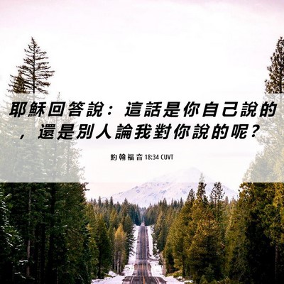 Picture 06 - 約 翰 福 音 18:34 CUVT - 耶 穌 回 答 說 ： 這 話 是 你 自 己 - Bible Verse Picture