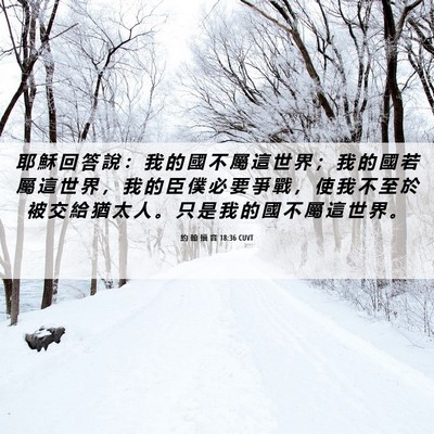 Picture 06 - 約 翰 福 音 18:36 CUVT - 耶 穌 回 答 說 ： 我 的 國 不 屬 這 - Bible Verse Picture