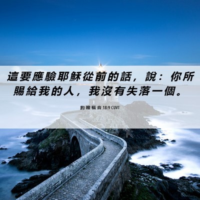 Picture 06 - 約 翰 福 音 18:9 CUVT - 這 要 應 驗 耶 穌 從 前 的 話 ， 說 - Bible Verse Picture