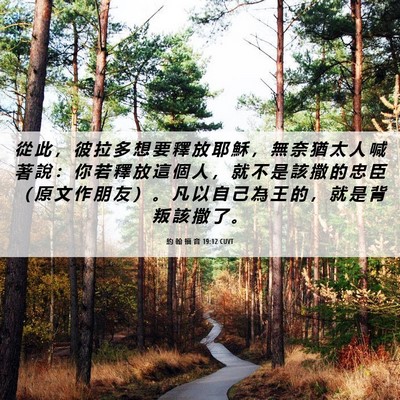 Picture 06 - 約 翰 福 音 19:12 CUVT - 從 此 ， 彼 拉 多 想 要 釋 放 耶 穌 - Bible Verse Picture