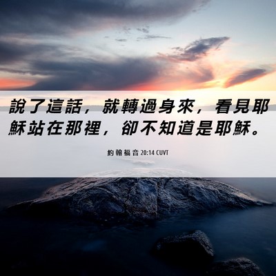 Picture 06 - 約 翰 福 音 20:14 CUVT - 說 了 這 話 ， 就 轉 過 身 來 ， 看 - Bible Verse Picture