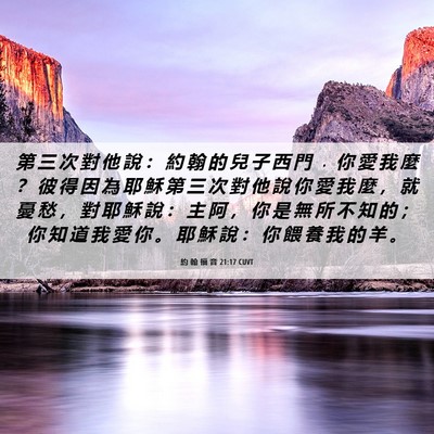 Picture 06 - 約 翰 福 音 21:17 CUVT - 第 三 次 對 他 說 ： 約 翰 的 兒 子 - Bible Verse Picture