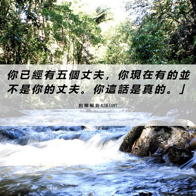 Picture 06 - 約 翰 福 音 4:18 CUVT - 你 已 經 有 五 個 丈 夫 ， 你 現 在 - Bible Verse Picture