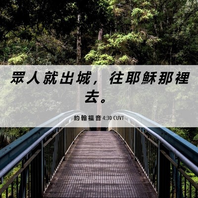 Picture 06 - 約 翰 福 音 4:30 CUVT - 眾 人 就 出 城 ， 往 耶 穌 那 裡 去 - Bible Verse Picture