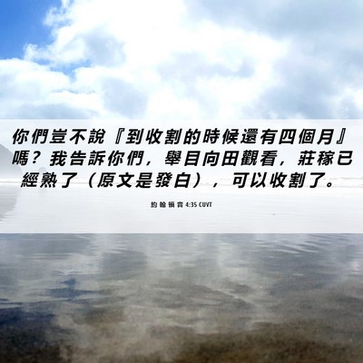 Picture 06 - 約 翰 福 音 4:35 CUVT - 你 們 豈 不 說 『 到 收 割 的 時 候 - Bible Verse Picture