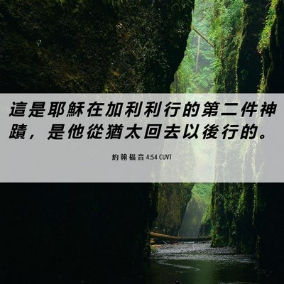 Picture 06 - 約 翰 福 音 4:54 CUVT - 這 是 耶 穌 在 加 利 利 行 的 第 二 - Bible Verse Picture