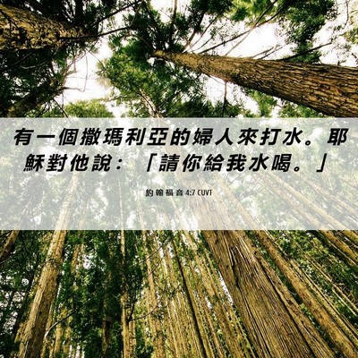 Picture 06 - 約 翰 福 音 4:7 CUVT - 有 一 個 撒 瑪 利 亞 的 婦 人 來 打 - Bible Verse Picture