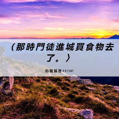 Picture 06 - 約 翰 福 音 4:8 CUVT - （ 那 時 門 徒 進 城 買 食 物 去 了 - Bible Verse Picture