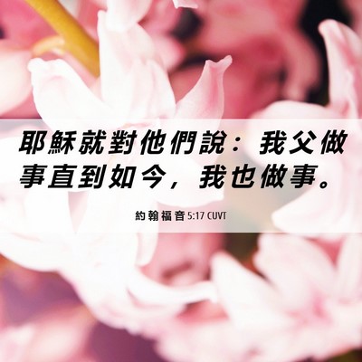Picture 06 - 約 翰 福 音 5:17 CUVT - 耶 穌 就 對 他 們 說 ： 我 父 做 事 - Bible Verse Picture