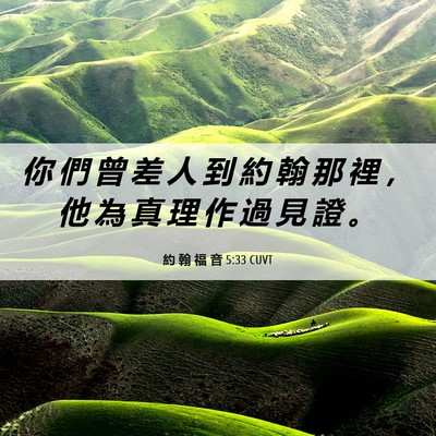 Picture 06 - 約 翰 福 音 5:33 CUVT - 你 們 曾 差 人 到 約 翰 那 裡 ， 他 - Bible Verse Picture