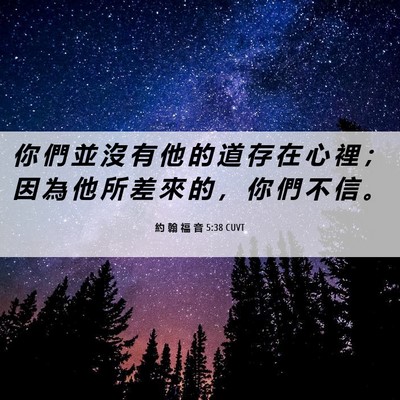 Picture 06 - 約 翰 福 音 5:38 CUVT - 你 們 並 沒 有 他 的 道 存 在 心 裡 - Bible Verse Picture