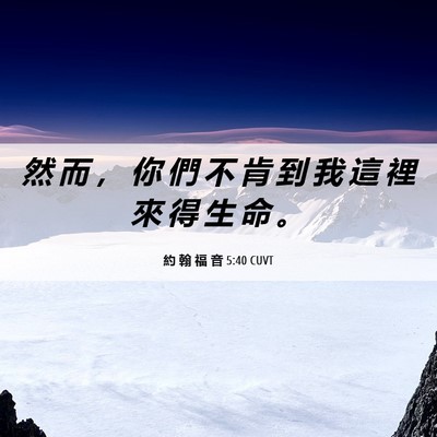 Picture 06 - 約 翰 福 音 5:40 CUVT - 然 而 ， 你 們 不 肯 到 我 這 裡 來 - Bible Verse Picture