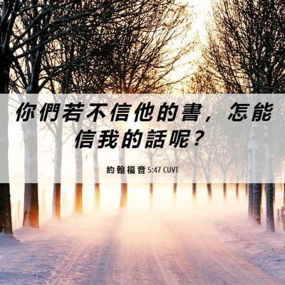 Picture 06 - 約 翰 福 音 5:47 CUVT - 你 們 若 不 信 他 的 書 ， 怎 能 信 - Bible Verse Picture