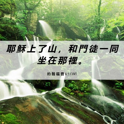 Picture 06 - 約 翰 福 音 6:3 CUVT - 耶 穌 上 了 山 ， 和 門 徒 一 同 坐 - Bible Verse Picture