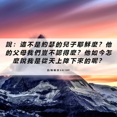Picture 06 - 約 翰 福 音 6:42 CUVT - 說 ： 這 不 是 約 瑟 的 兒 子 耶 穌 - Bible Verse Picture