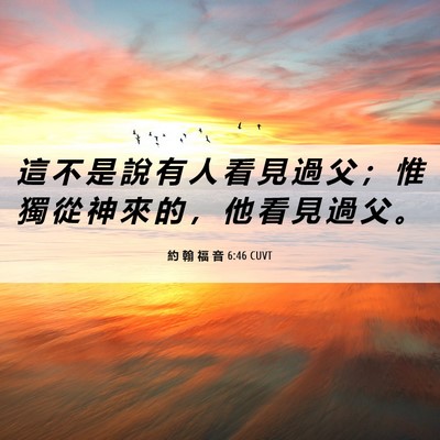 Picture 06 - 約 翰 福 音 6:46 CUVT - 這 不 是 說 有 人 看 見 過 父 ； 惟 - Bible Verse Picture