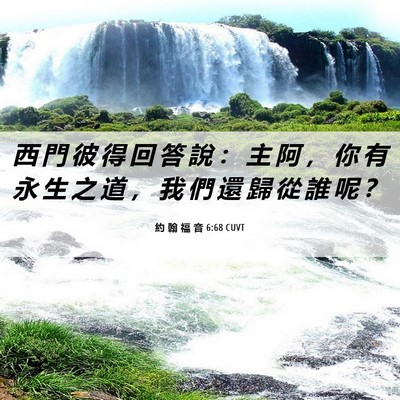 Picture 06 - 約 翰 福 音 6:68 CUVT - 西 門 彼 得 回 答 說 ： 主 阿 ， 你 - Bible Verse Picture