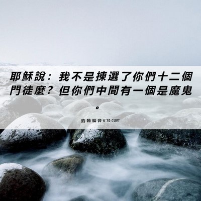 Picture 06 - 約 翰 福 音 6:70 CUVT - 耶 穌 說 ： 我 不 是 揀 選 了 你 們 - Bible Verse Picture