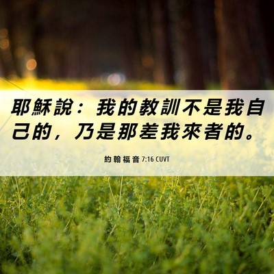 Picture 06 - 約 翰 福 音 7:16 CUVT - 耶 穌 說 ： 我 的 教 訓 不 是 我 自 - Bible Verse Picture