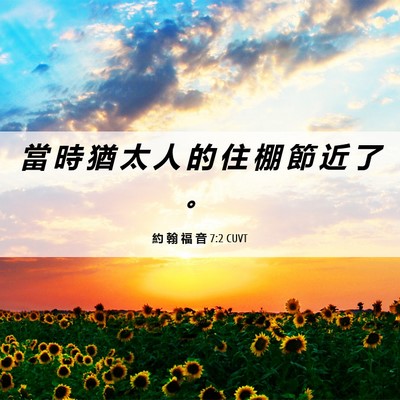 Picture 06 - 約 翰 福 音 7:2 CUVT - 當 時 猶 太 人 的 住 棚 節 近 了 - Bible Verse Picture