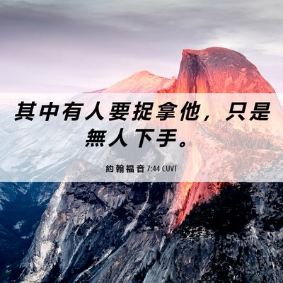 Picture 06 - 約 翰 福 音 7:44 CUVT - 其 中 有 人 要 捉 拿 他 ， 只 是 無 - Bible Verse Picture