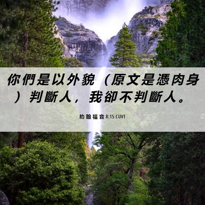 Picture 06 - 約 翰 福 音 8:15 CUVT - 你 們 是 以 外 貌 （ 原 文 是 憑 肉 - Bible Verse Picture