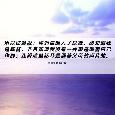 Picture 06 - 約 翰 福 音 8:28 CUVT - 所 以 耶 穌 說 ： 你 們 舉 起 人 子 - Bible Verse Picture