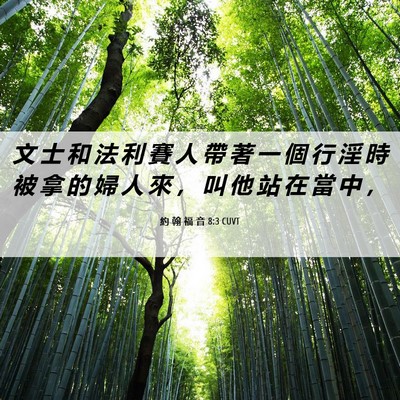 Picture 06 - 約 翰 福 音 8:3 CUVT - 文 士 和 法 利 賽 人 帶 著 一 個 行 - Bible Verse Picture