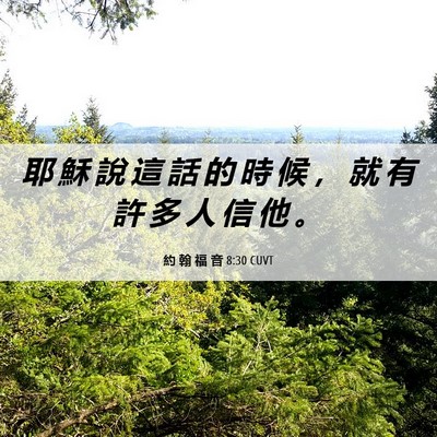 Picture 06 - 約 翰 福 音 8:30 CUVT - 耶 穌 說 這 話 的 時 候 ， 就 有 許 - Bible Verse Picture