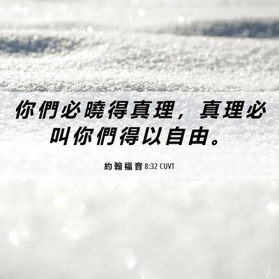 Picture 06 - 約 翰 福 音 8:32 CUVT - 你 們 必 曉 得 真 理 ， 真 理 必 叫 - Bible Verse Picture