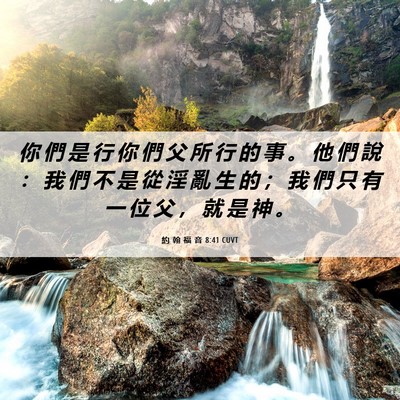 Picture 06 - 約 翰 福 音 8:41 CUVT - 你 們 是 行 你 們 父 所 行 的 事 。 - Bible Verse Picture