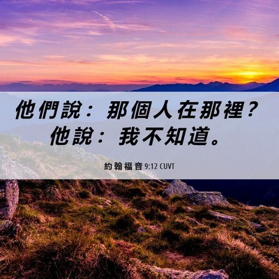 Picture 06 - 約 翰 福 音 9:12 CUVT - 他 們 說 ： 那 個 人 在 那 裡 ？ 他 - Bible Verse Picture