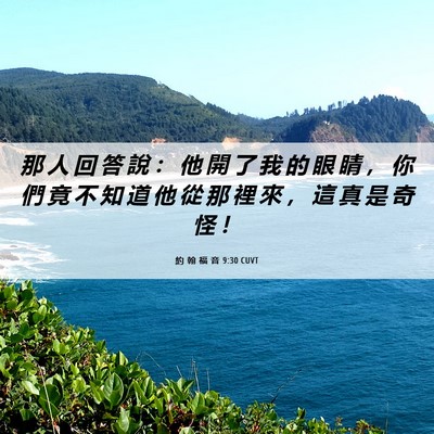 Picture 06 - 約 翰 福 音 9:30 CUVT - 那 人 回 答 說 ： 他 開 了 我 的 眼 - Bible Verse Picture