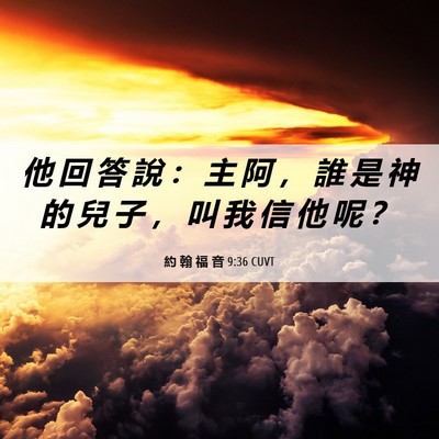 Picture 06 - 約 翰 福 音 9:36 CUVT - 他 回 答 說 ： 主 阿 ， 誰 是 神 的 - Bible Verse Picture